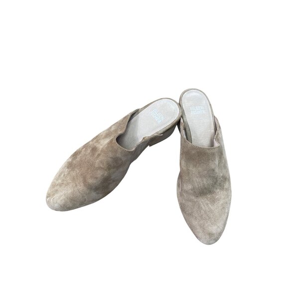 Eileen Fisher Womens Tan Suede Block Mules Shoes Size 5 SKU 8843 - Picture 14 of 14